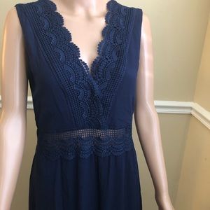 Maxi dress with lace inserts!